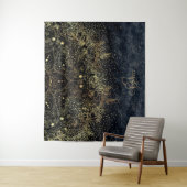 Tenture Floral Mandala or bleu (En situation)