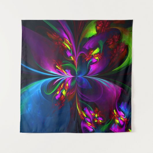 Tenture Floral moderne Art Abstrait Rouge Bleu Motif #15 (Devant)