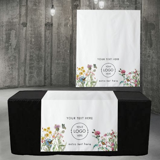 Tenture Floral Nature Pop Up Shop Table Runner Inscription