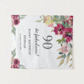 Tenture Floral rose Bourgogne 90e anniversaire (Devant (Horizontal))