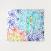 Tenture Floral rouge et bleu (Devant (Horizontal))