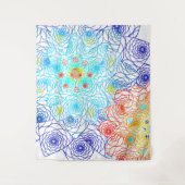 Tenture Floral rouge et bleu (Devant)