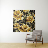 Tenture Floral seamless pattern. Flourish 3d wallpaper. Or (En situation)