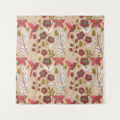 Tenture Floral seamless pattern flowers, birds, butterfly (Devant)