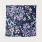 Tenture Floral seamless pattern. There are Lily, Hydrangea (Devant (Horizontal))