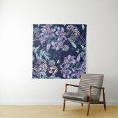 Tenture Floral seamless pattern. There are Lily, Hydrangea (En situation (horizontale))