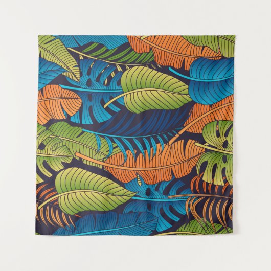 Tenture Floral seamless pattern with leaves. tropical back (Devant (Horizontal))