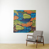 Tenture Floral seamless pattern with leaves. tropical back (En situation (horizontale))