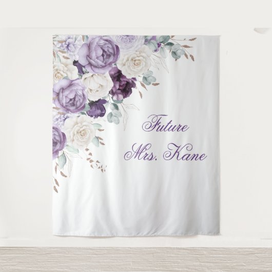 Tenture Floral violet Mariage moderne (Devant)