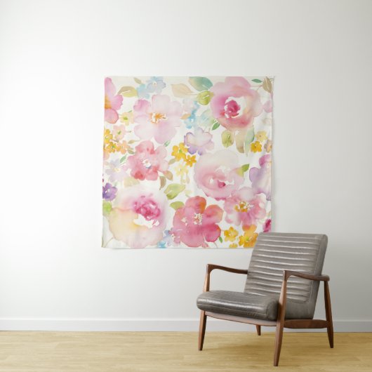 Tenture Flore aquarelle (En situation (horizontale))
