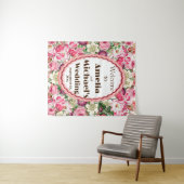 Tenture Flore blanche rose Mariage arrière-plan (En situation (horizontale))