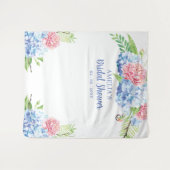 Tenture Flore bleu Hydrangea Fête des mariées fond (Devant (Horizontal))