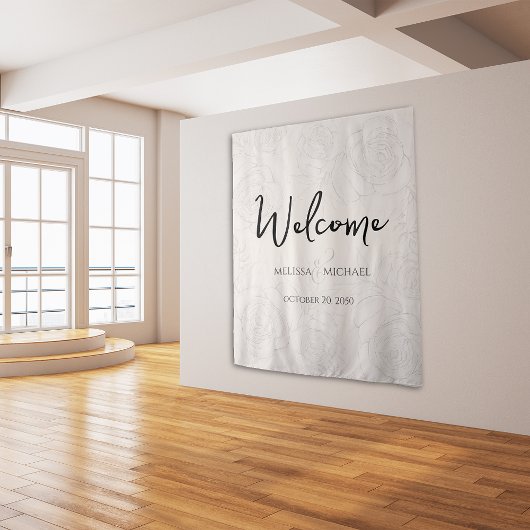 Tenture Flore Blush Calligraphie Ampersand Vert