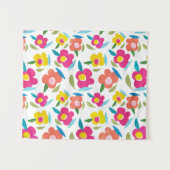 Tenture Flore brillante sur blanc (Devant (Horizontal))
