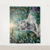 Tenture Flore de la jungle de Tigre blanc (Devant)