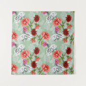 Tenture Flore de printemps vert : main tirée (Devant)