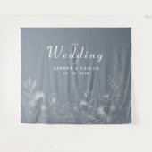 Tenture Flore Dusty Blue Mariage fond (Devant (Horizontal))