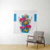 Tenture Flore ethnique : Mur de jardin (En situation)