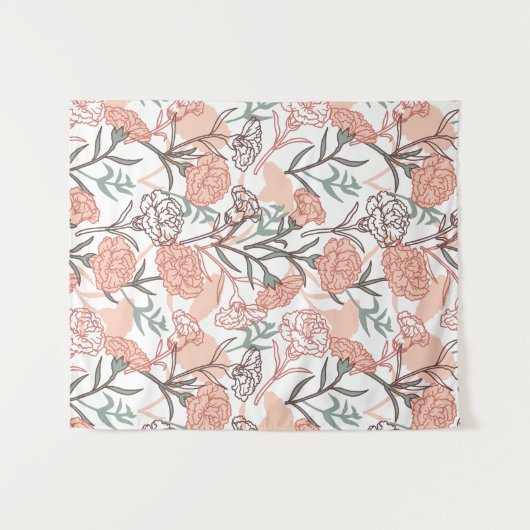 Tenture Flore inspirée par la nature : Motif de fleurs de (Devant (Horizontal))