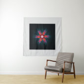 Tenture Flore Mandala Flowers Orange Red Blue Abstract (En situation (horizontale))