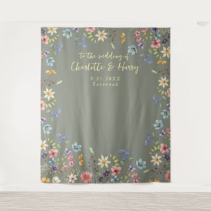 Tenture Flore moderne vert Mariage arrière-plan photo