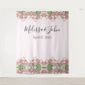 Tenture Flore rose pâle Rose Mariage arrière-plan (Devant)