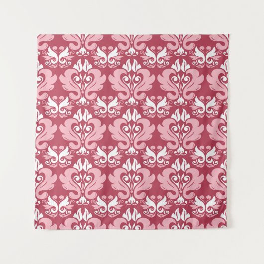 Tenture Flore rouge : Beige pâle sans joint (Devant)