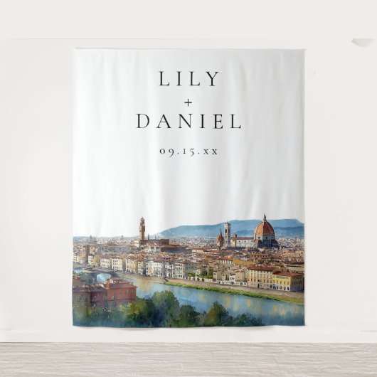 Tenture Florence Italian Wedding Photo Backdrop (Devant)