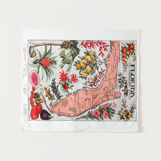 Tenture Floride - Carte de l'État des Everglade (Devant (Horizontal))