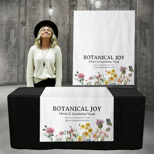 Tenture Florist Garden Pop Up Shop Table Runner Inscriptio