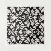 Tenture Flourissant Damask Art I Cream sur Black (Devant (Horizontal))
