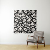 Tenture Flourissant Damask Art I Cream sur Black (En situation)
