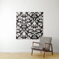 Flourissant Damask Art I Cream sur Black