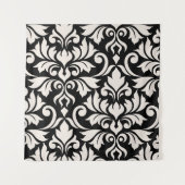 Tenture Flourissant Damask Art I Cream sur Black (Devant)