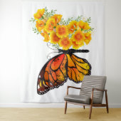 Tenture Flower Butterfly with Yellow California Poppy (En situation)