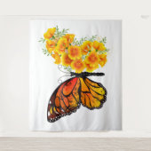 Tenture Flower Butterfly with Yellow California Poppy (Devant)