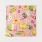 Tenture Flowers and exotic fruits vintage seamless pattern (Devant (Horizontal))