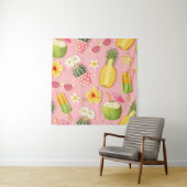 Tenture Flowers and exotic fruits vintage seamless pattern (En situation)