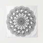 Tenture Flowers mandala hand drawing (Devant (Horizontal))