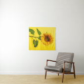 Tenture Flowers | Sunflower on Yellow (En situation (horizontale))