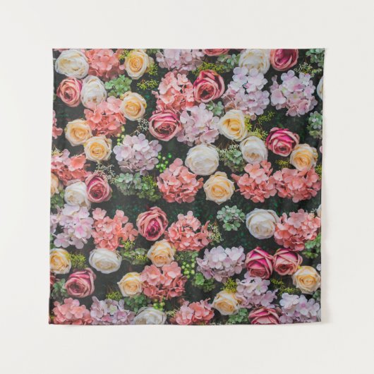 Tenture Flowers wall background vintage style. (Devant)