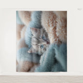 Tenture Fluffy Kitten in a Soft Blanket (Devant)