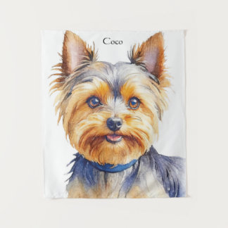 Tenture Fluffy Yorkshire Terrier Soft and Gentle Dog Art