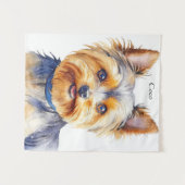 Tenture Fluffy Yorkshire Terrier Soft and Gentle Dog Art (Devant (Horizontal))