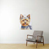 Tenture Fluffy Yorkshire Terrier Soft and Gentle Dog Art (En situation)