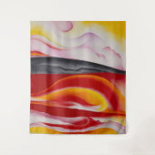Tenture Flux rouge, jaune et noir | Georgia O'Keeffe | (Devant)