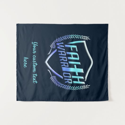 Tenture Foi guerrier Christian Bleu pourpre Ombre (Devant (Horizontal))