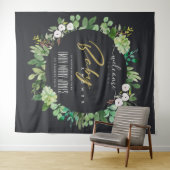 TENTURE FOLIAGE DE COURONNE AQUARELLE BIENVENUE BABY SHOWE (En situation (horizontale))