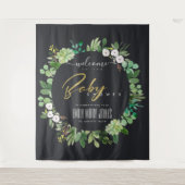 TENTURE FOLIAGE DE COURONNE AQUARELLE BIENVENUE BABY SHOWE (Devant)
