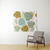 Tenture Foliage Tropical - Motif Monstère Et Feuille De Pa (En situation (horizontale))